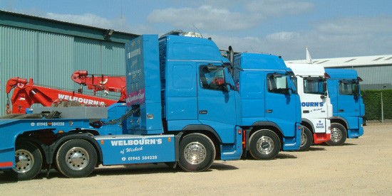 Welbourn's recovery and support vehicles at the depot